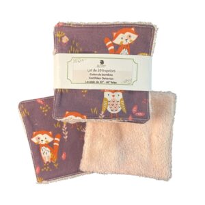 Lot de 10 lingettes lavables