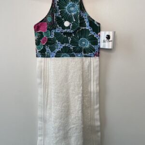 Essuie-mains à suspendre – Motif fleurs vertes